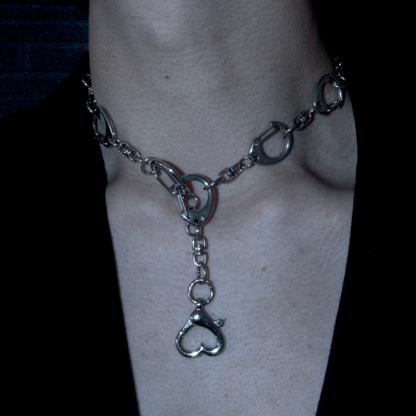 Hand cuffs necklace