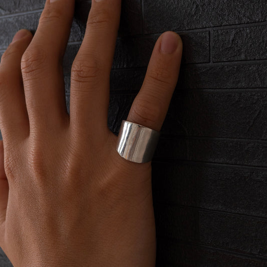 Wide plain ring - silver925-